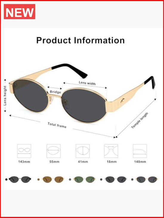 Retro Oval Sunglasses for Women Trendy Classic UV Protection main image 6